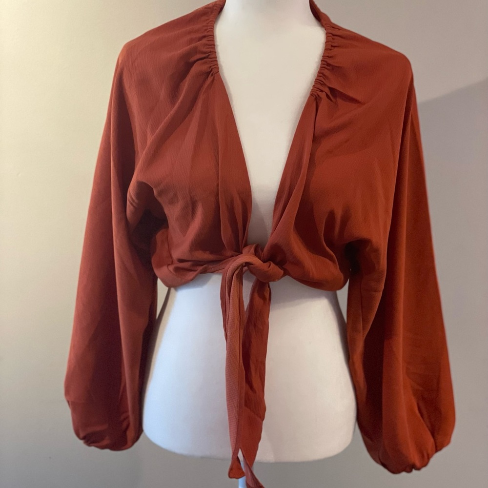 Rust orange crop top